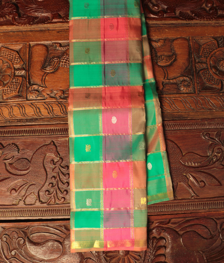 Multicolour Handwoven Kanjivaram Silk Saree T291063-image