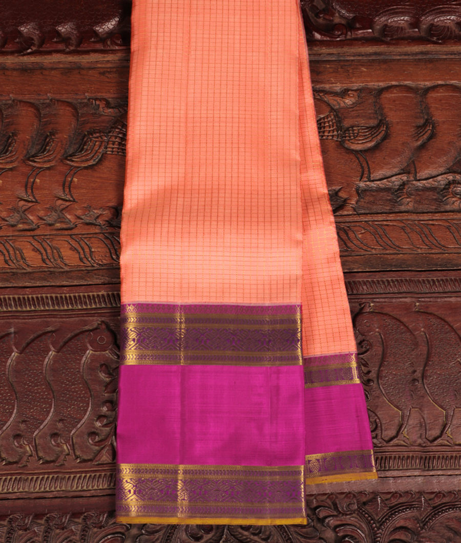 Peach Handwoven Kanjivaram Silk Saree T245128-image