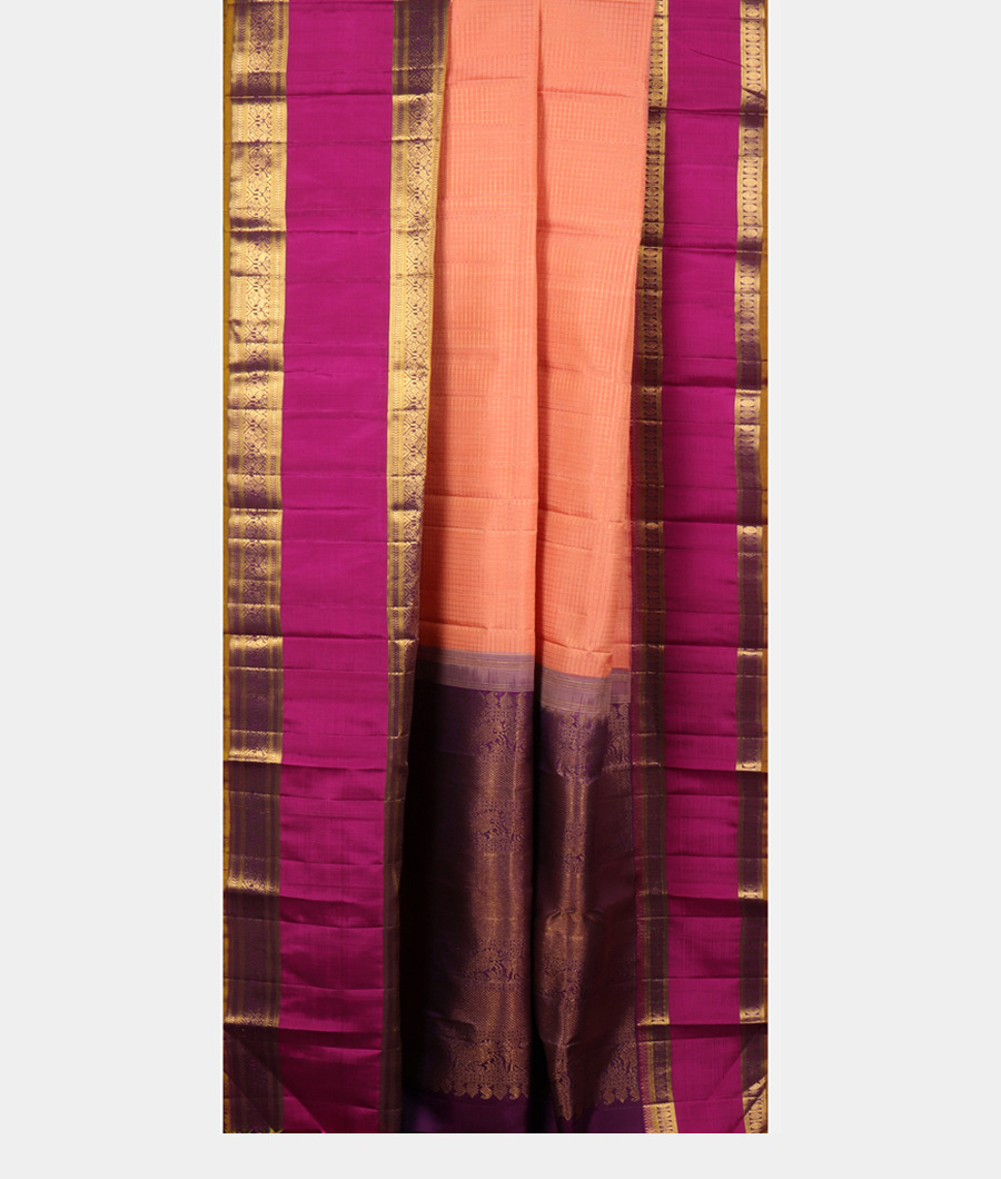 Peach Handwoven Kanjivaram Silk Saree T2451282