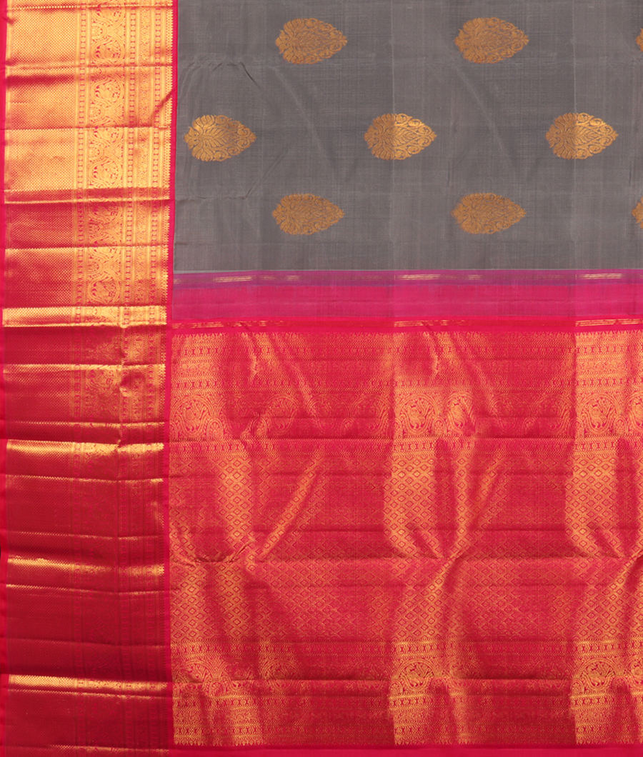 Grey Handwoven Kanjivaram Silk Saree T2882474