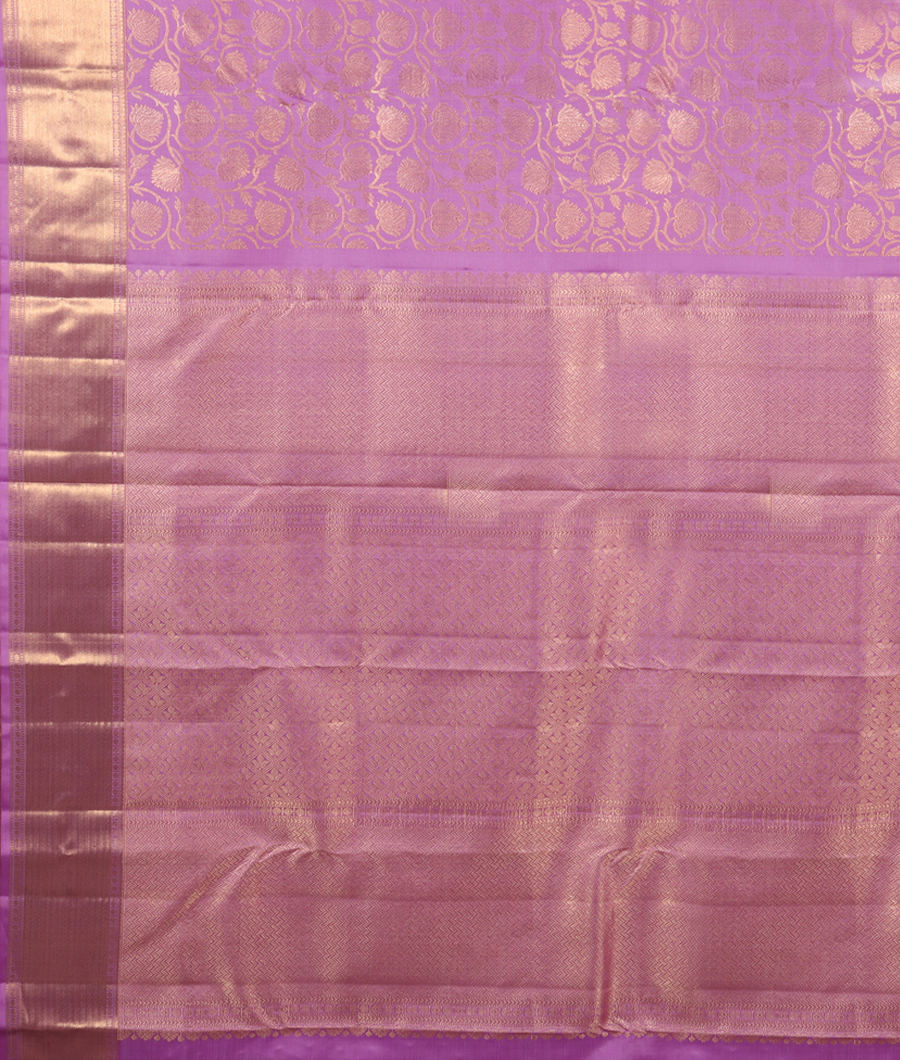 Lavender Handwoven Kanjivaram Silk Saree T2689374