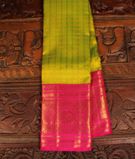 Yellowish Green Handwoven Kanjivaram Silk Saree T2772171