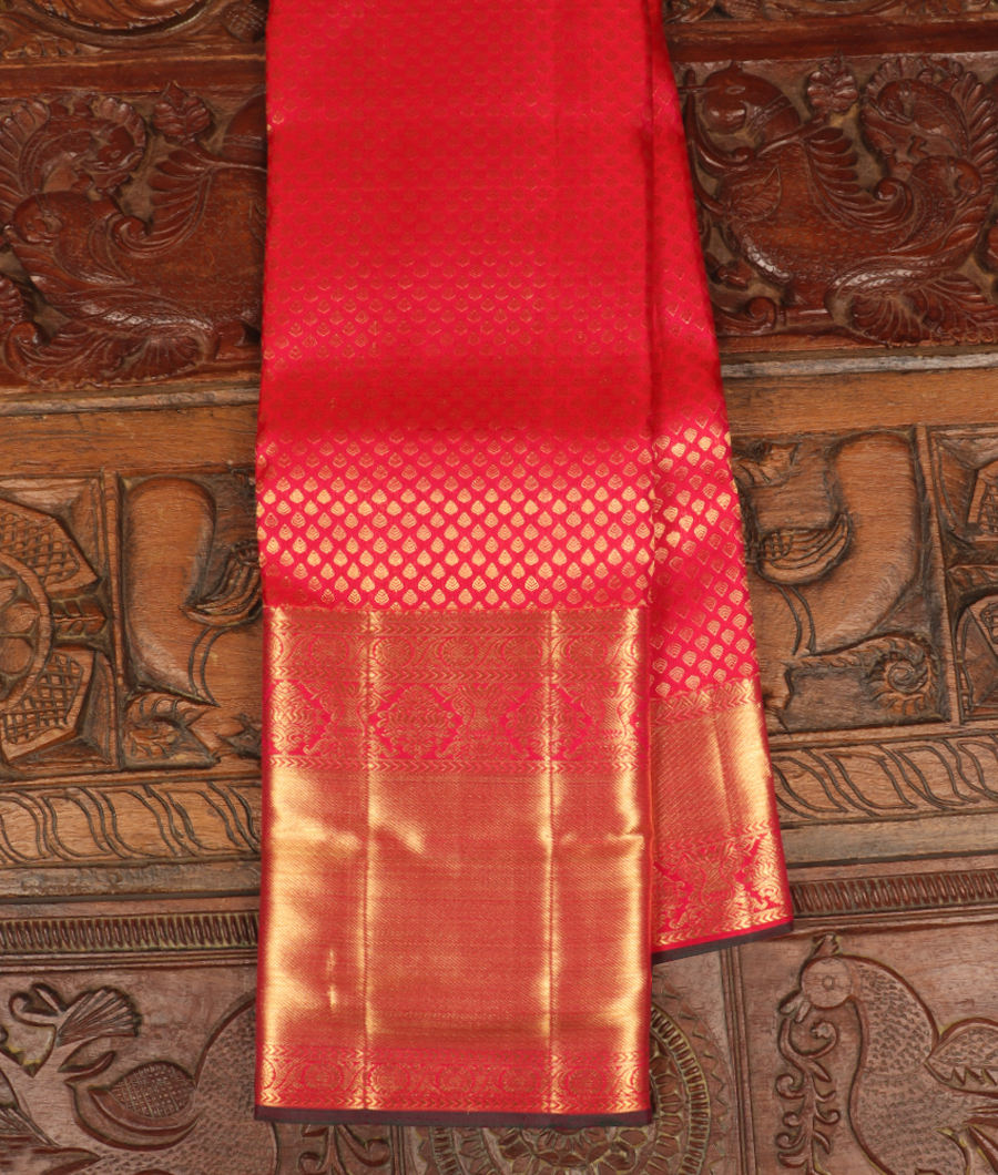 Pinkish Orange Handwoven Kanjivaram Silk Saree T276862-image