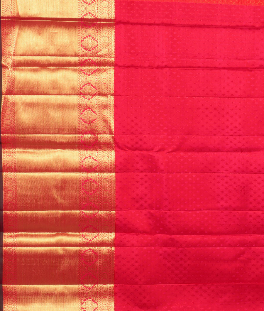 Pinkish Orange Handwoven Kanjivaram Silk Saree T2768623