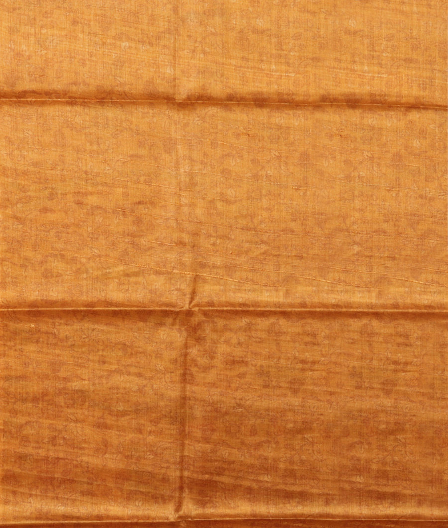 Yellow Tussar Printed Saree T2839353