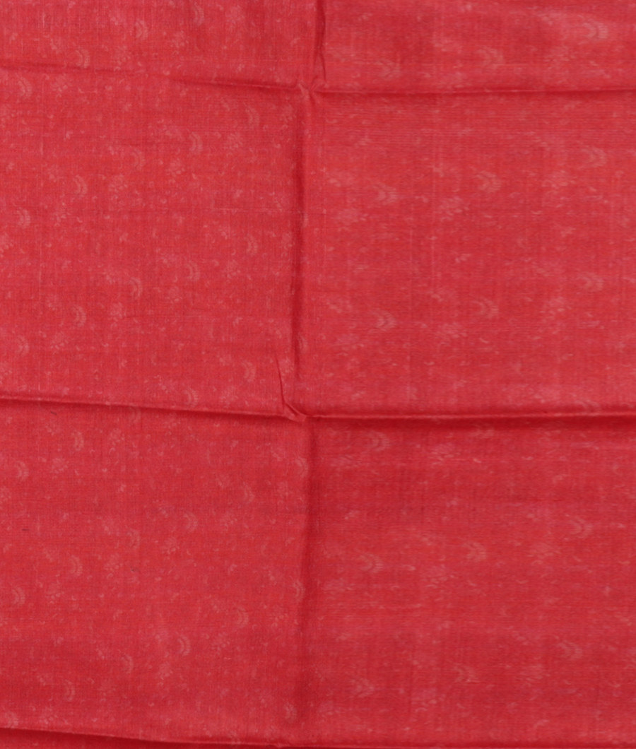 Red Tussar Printed Saree T2839373