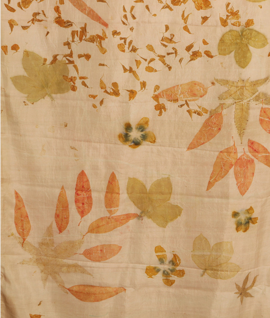 Off White Printed Silk Saree T2894344