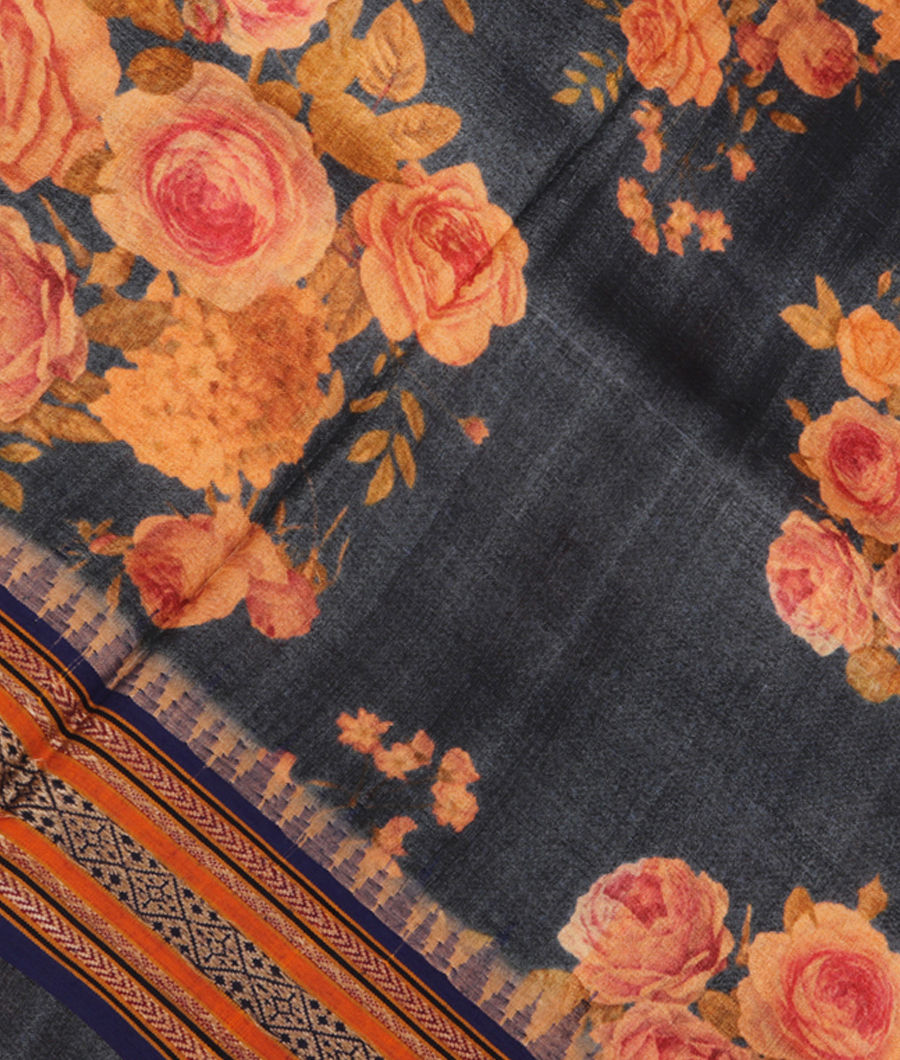 Blue Vidarbha Tussar Saree T203428-image