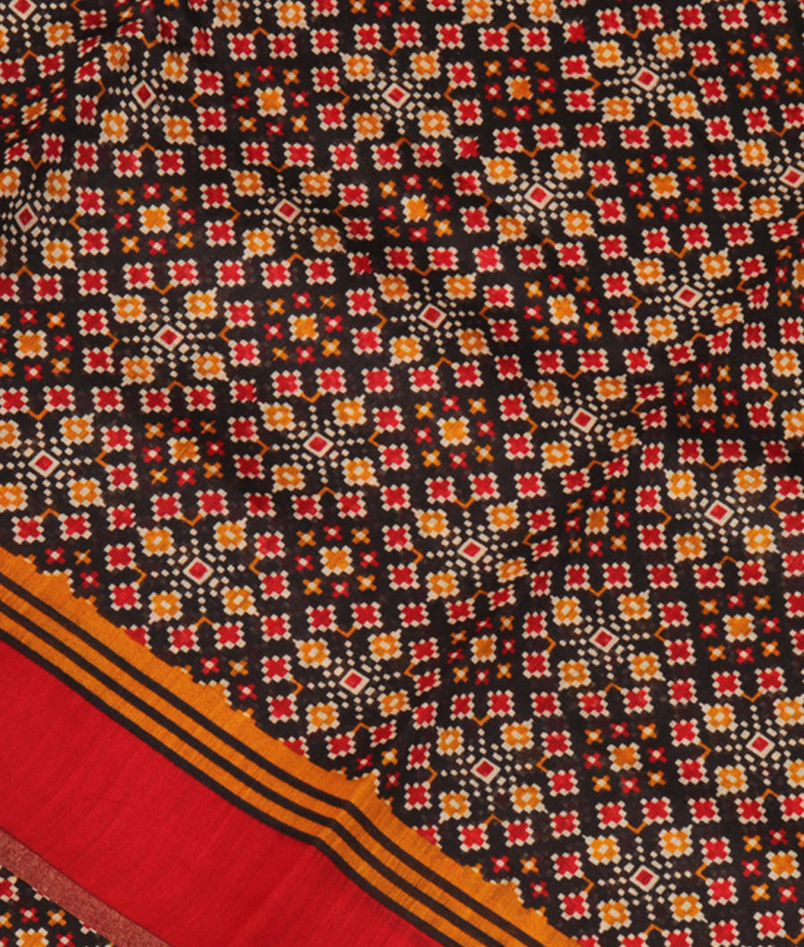 Black Soft Tussar Printed Saree T258193-image