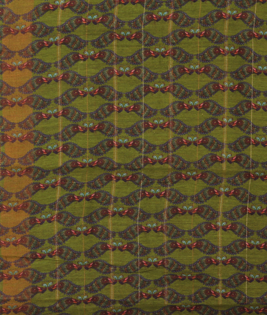 Green Tussar Printed Saree T2673953