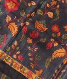 Blue Tussar Printed Saree T2839341