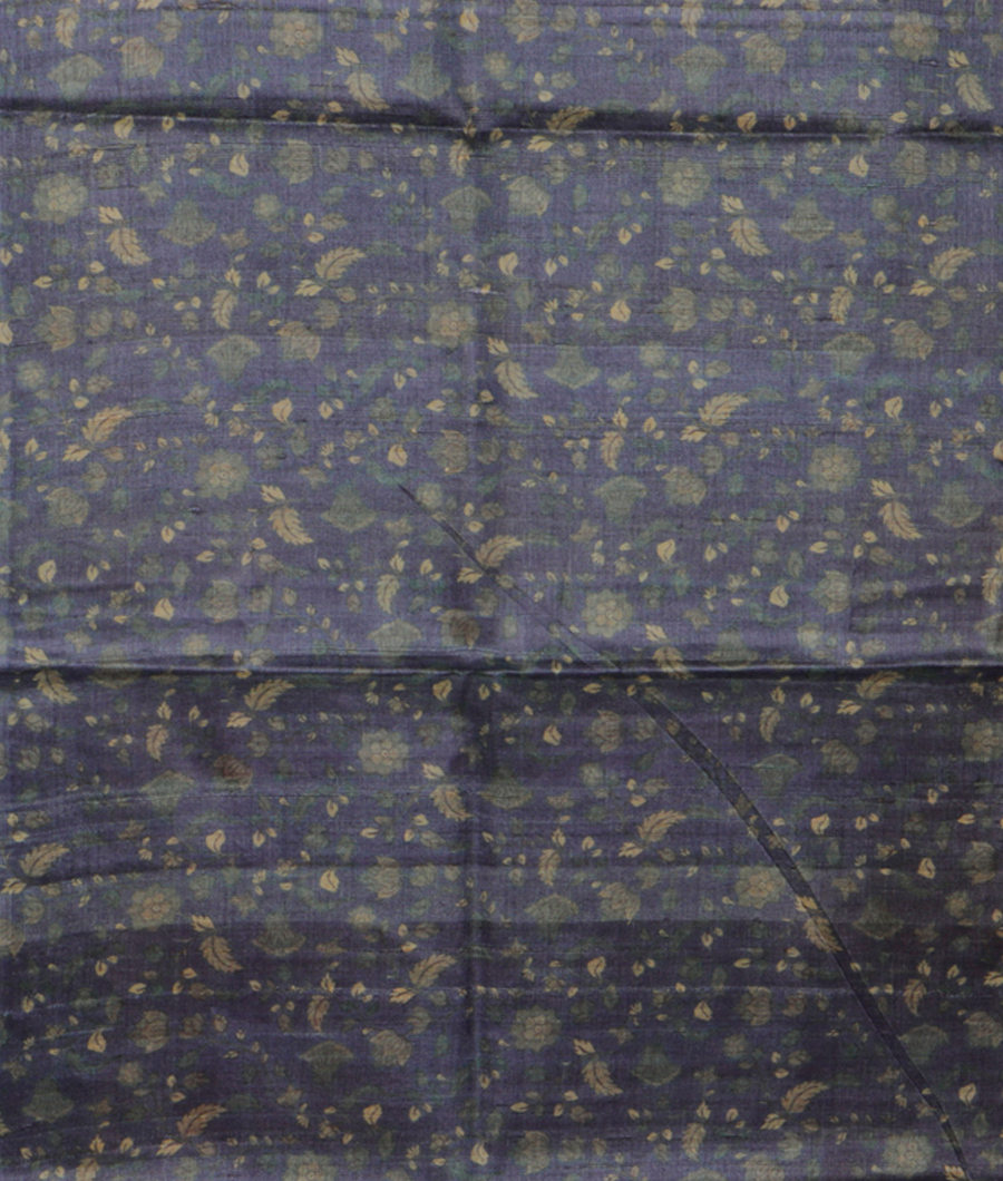 Blue Tussar Printed Saree T2839343