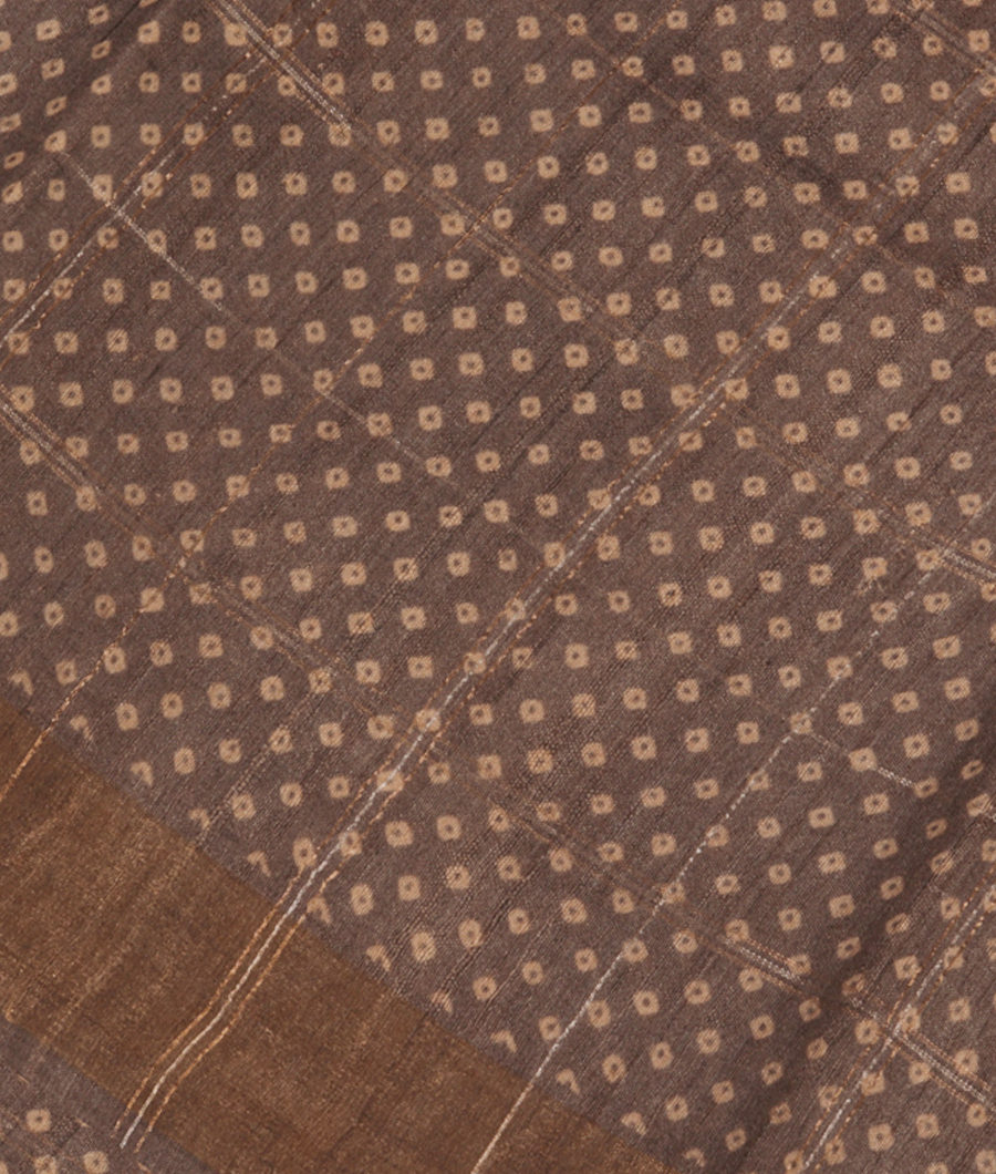 Grey Tussar Printed Saree T274735-image