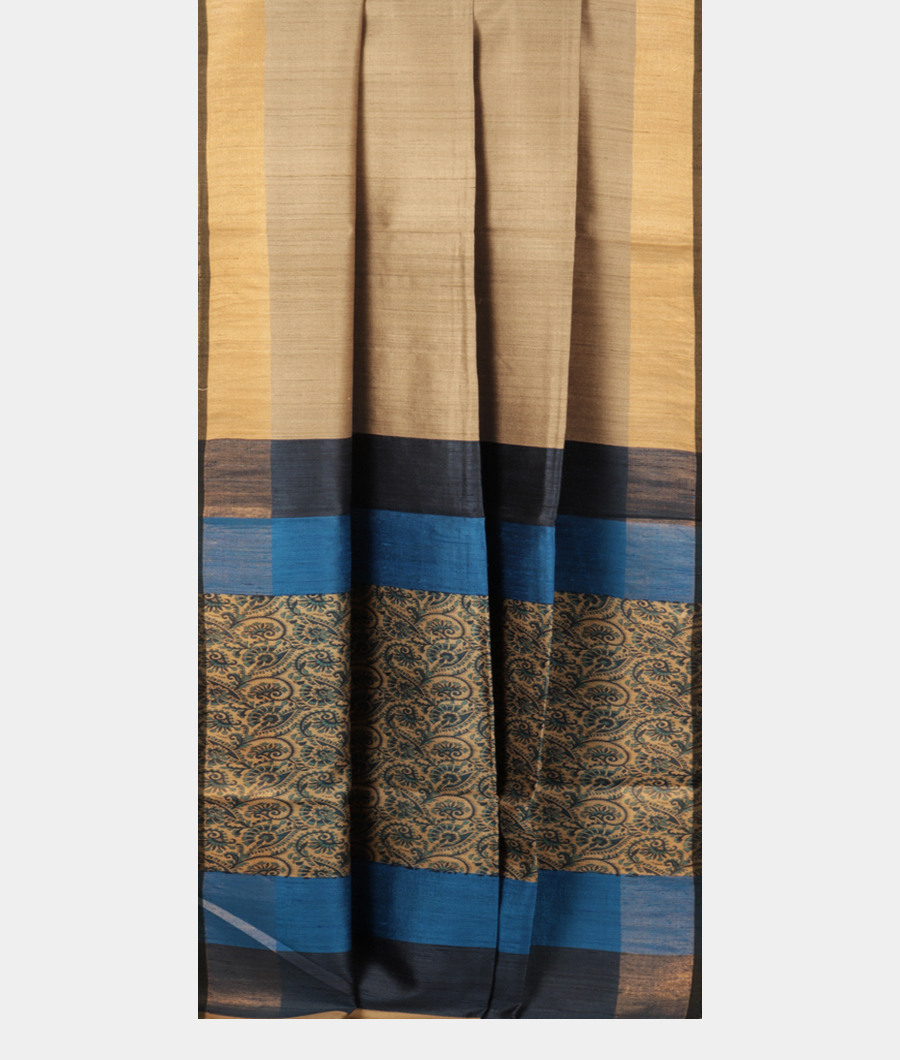 Beige Tussar Printed Saree T2898902