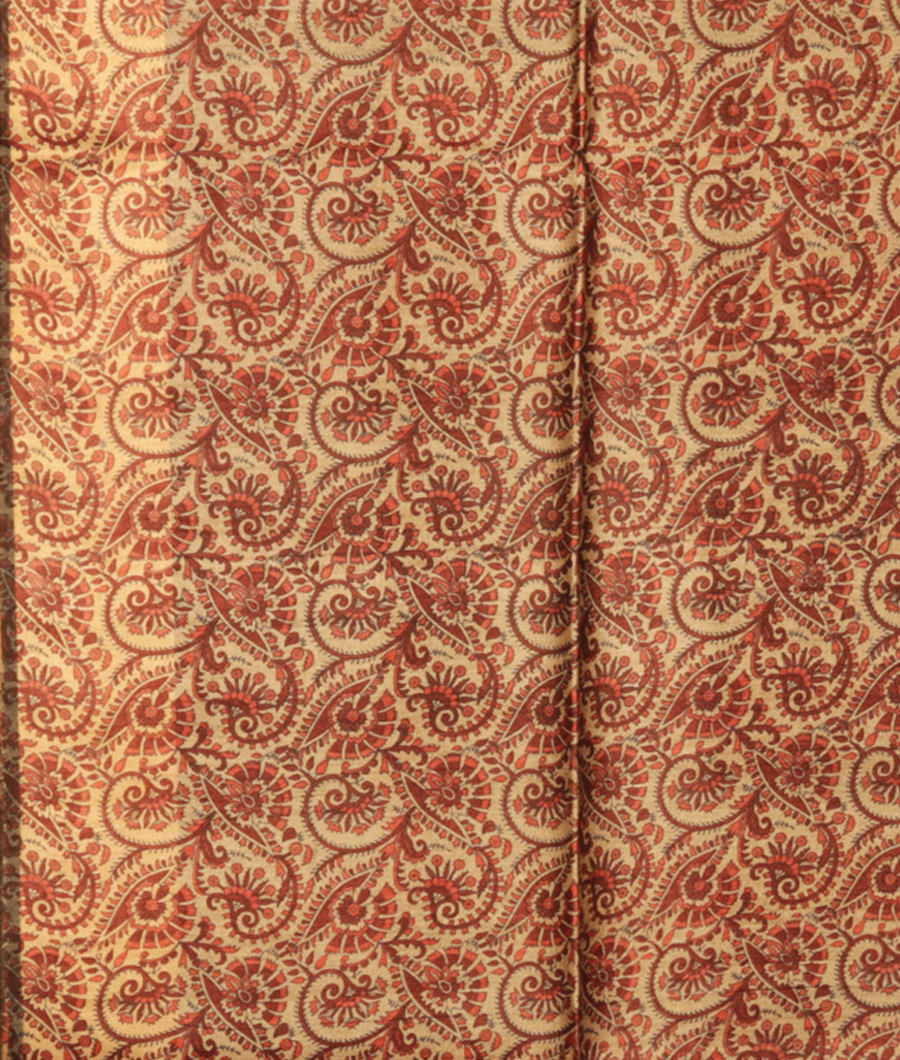 Grey Tussar Printed Saree T2898093