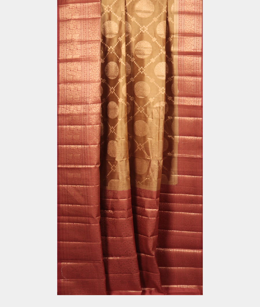 Beige Chaniya Silk Saree T2931862