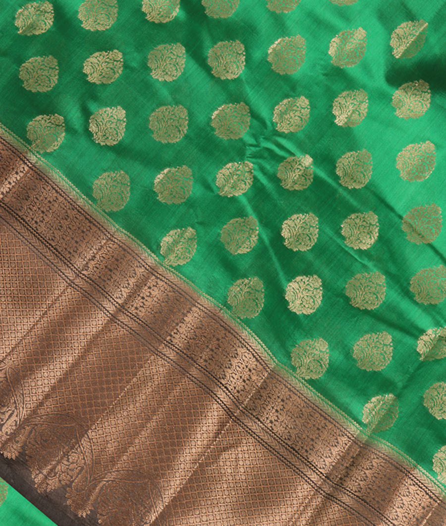 Green Chaniya Silk Saree T293191-image