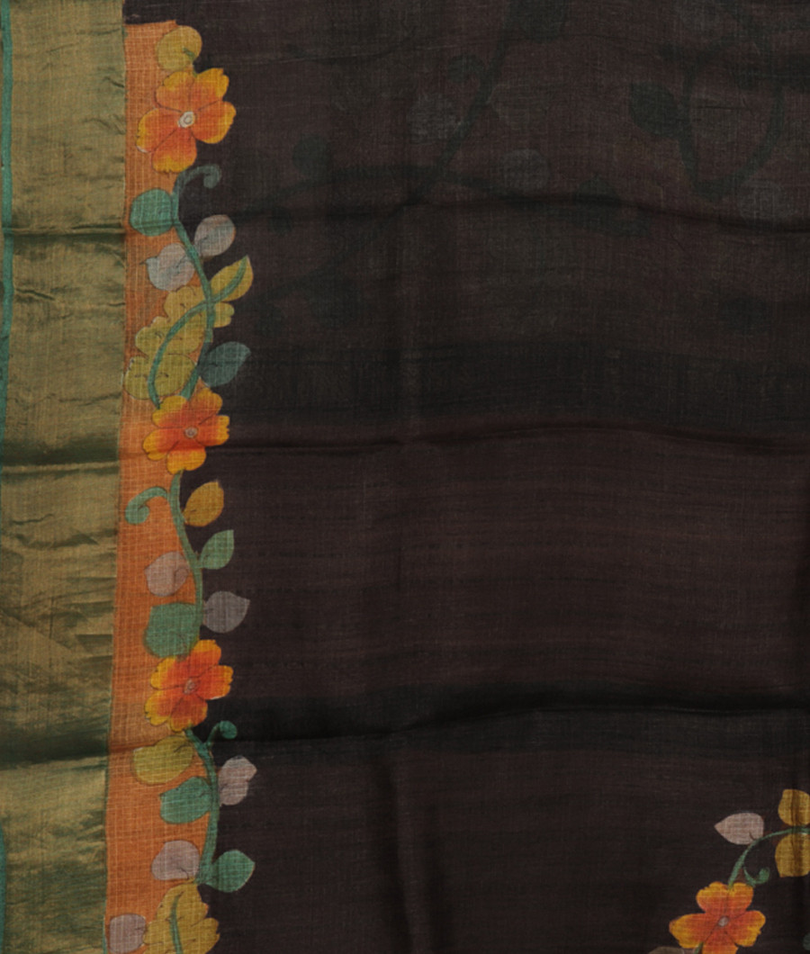 Brown Tussar Kota Saree T2495223