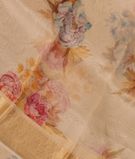 Cream Kora Organza Printed Saree T2418701