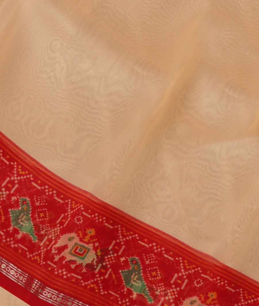 Cream Kora Organza Printed Saree T228102-image