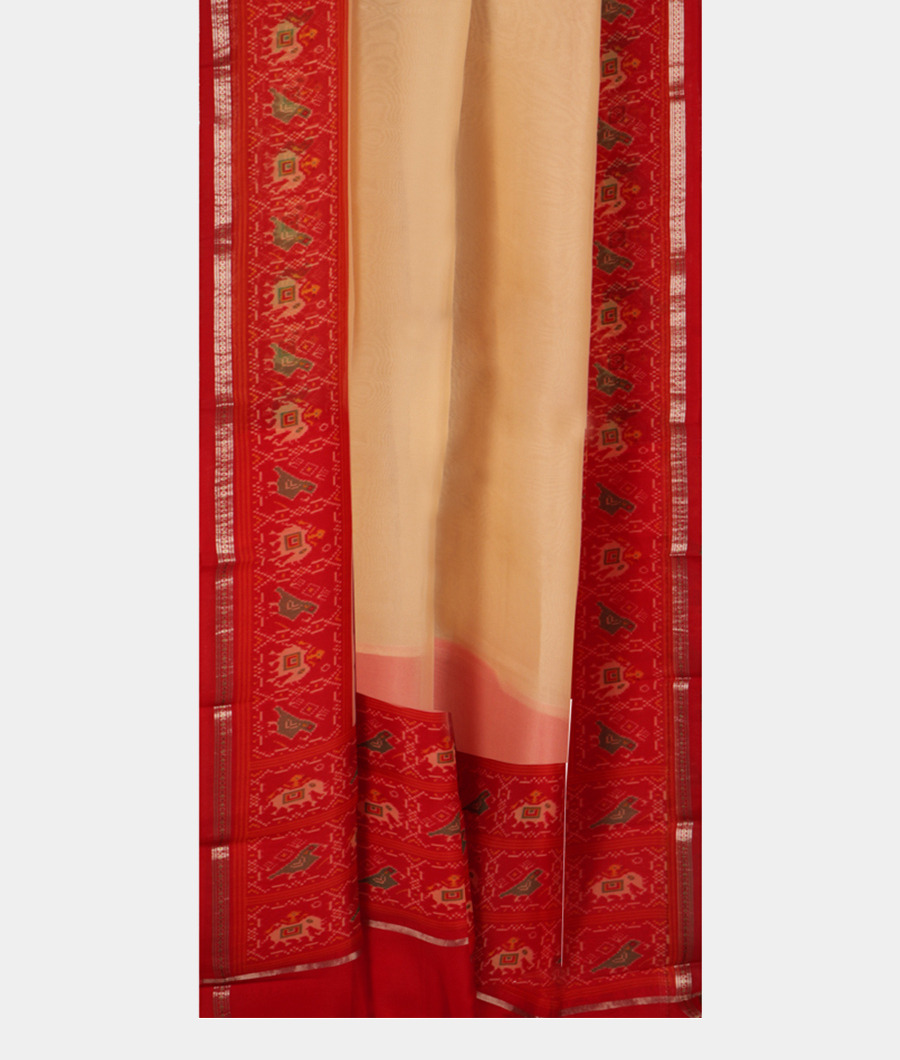 Cream Kora Organza Printed Saree T2281022