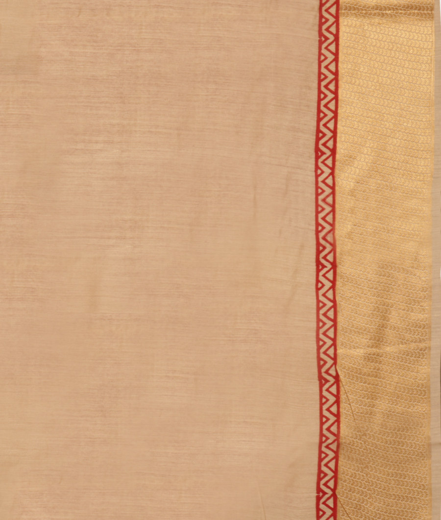 Cream Tussar Printed Saree T2383983