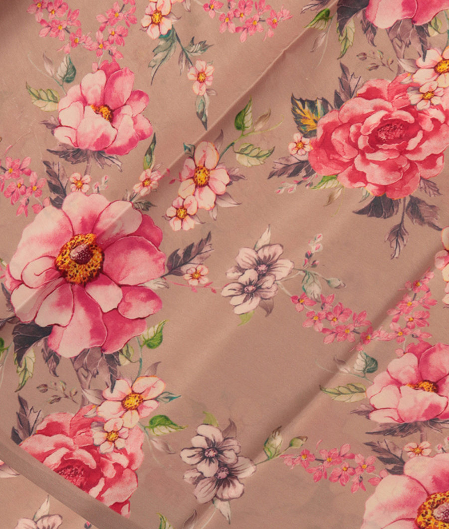 Grey Satin Crepe Silk Saree T293140-image