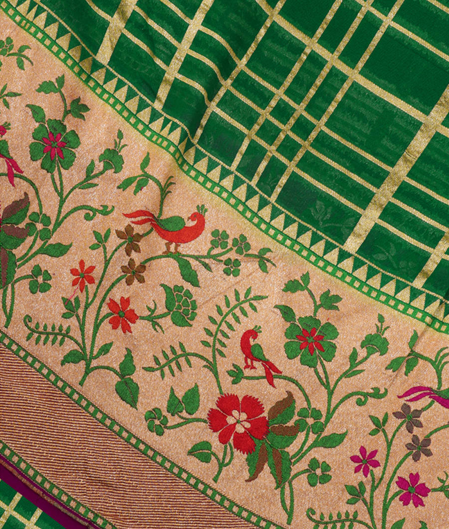 Green Banaras Georgette Silk Saree T267014-image