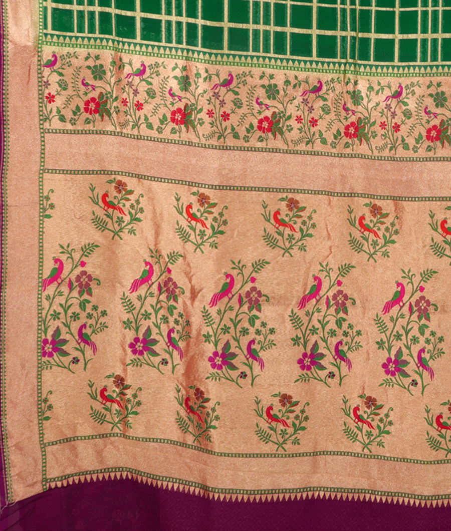 Green Banaras Georgette Silk Saree T2670144