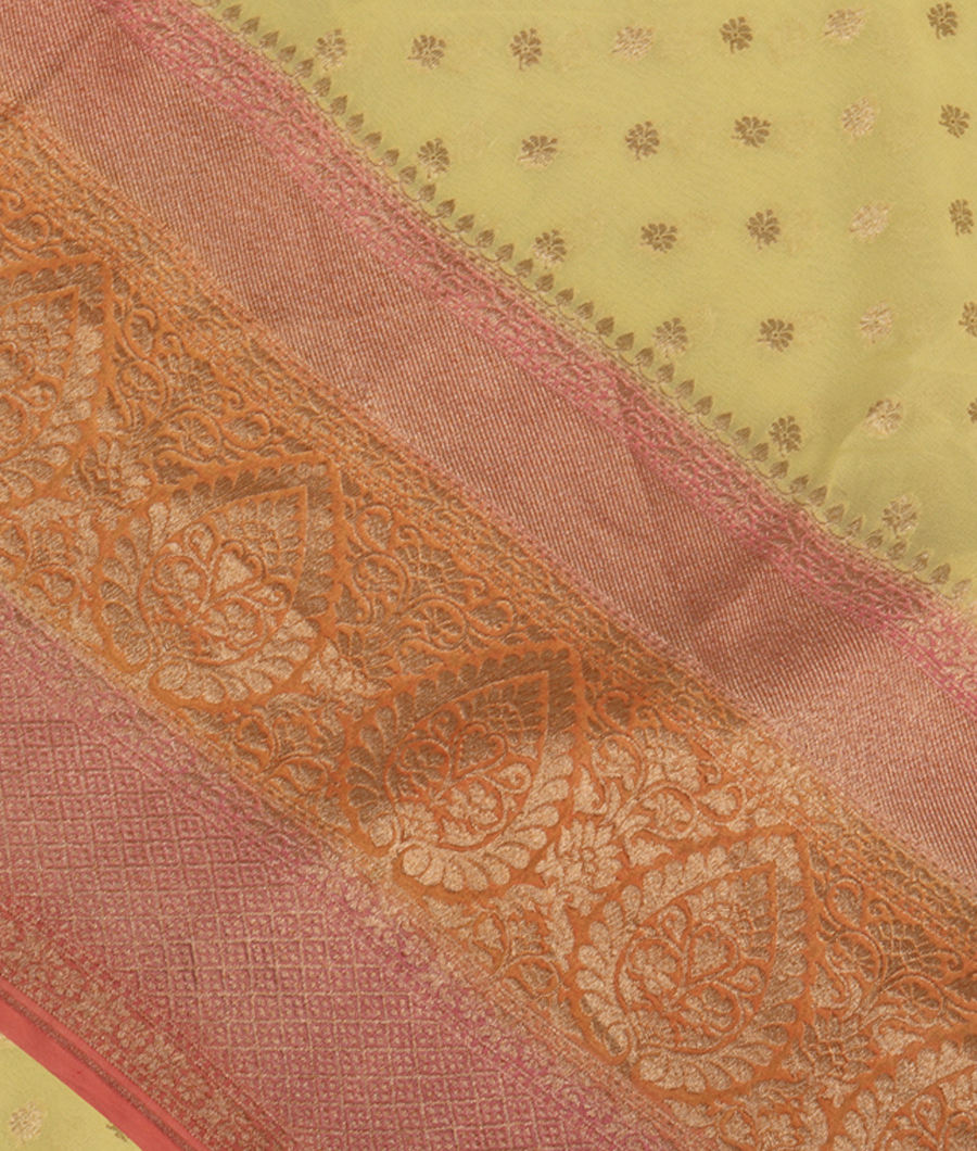 Light Yellow Banaras Georgette Silk Saree T271826-image