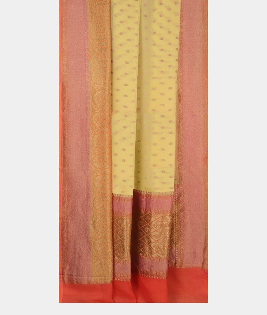 Light Yellow Banaras Georgette Silk Saree T2718262