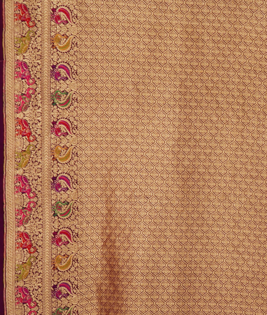 Pink Banaras Georgette Silk Saree T2670033
