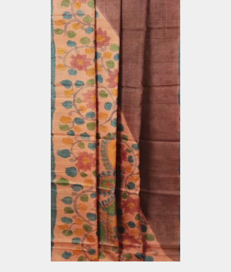 Purple Tussar Printed Saree T355622