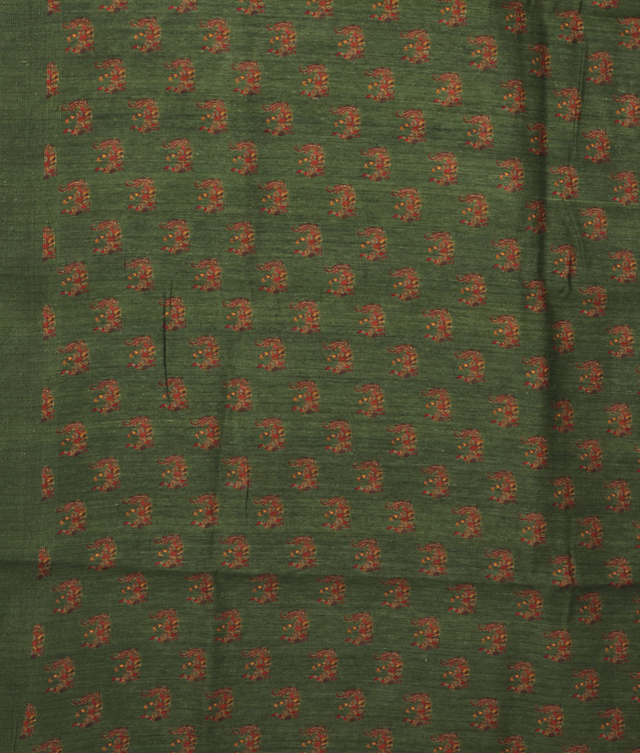 Green Tussar Printed Saree T2839813