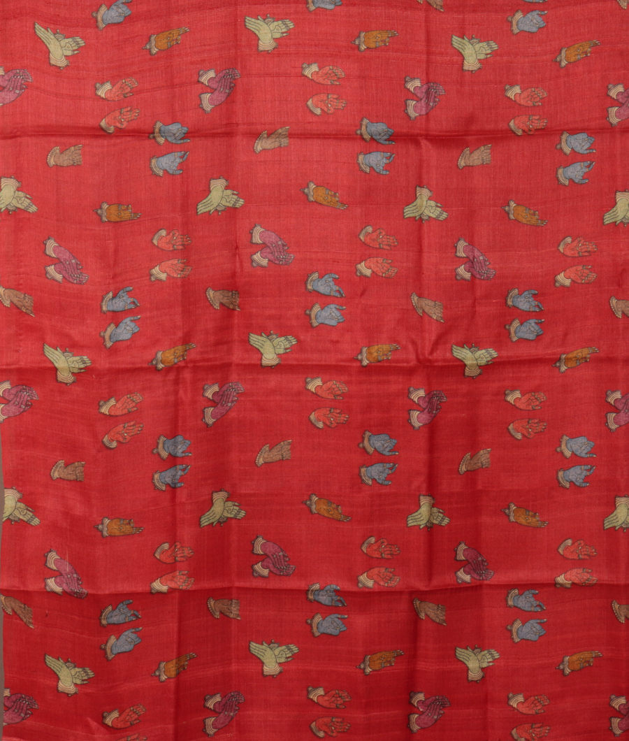 Purple Tussar Printed Saree T2822273