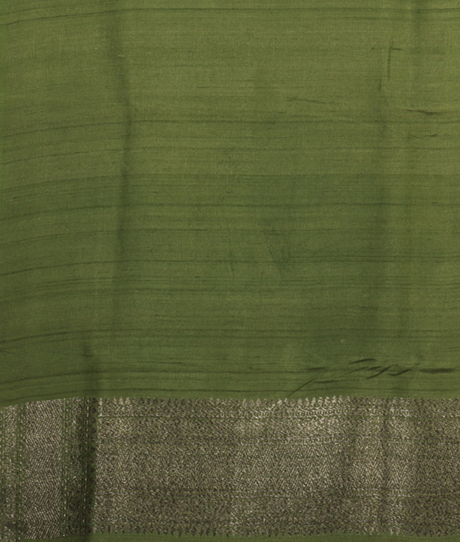 Sage Green Tussar Georgette Silk Saree T2401033