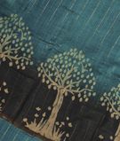 Blue Tussar Printed Saree T2789271
