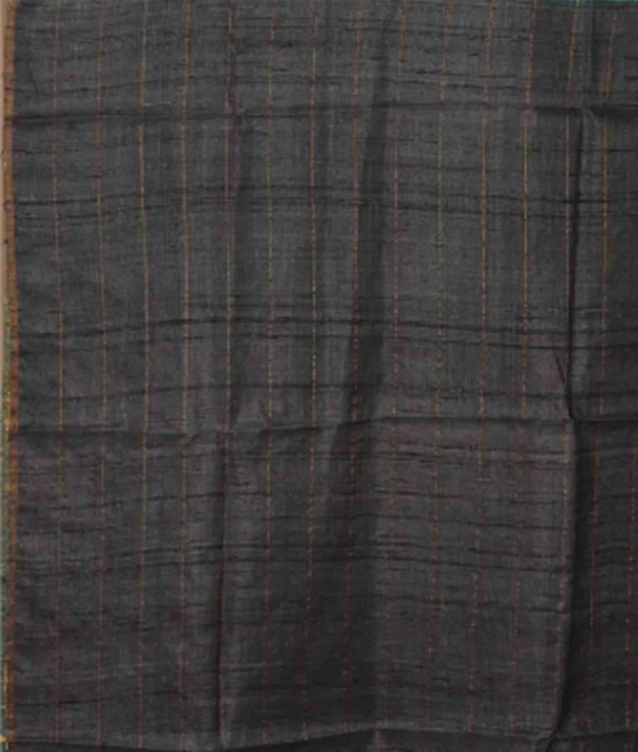 Blue Tussar Printed Saree T2789273