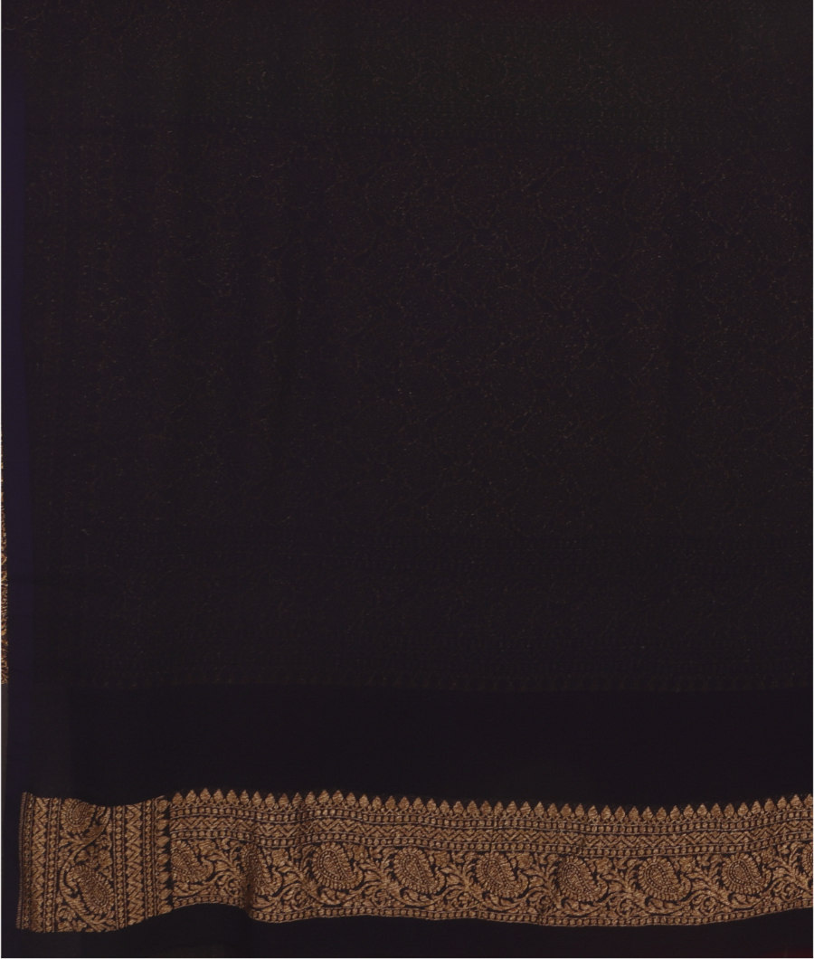 Orange Banaras Georgette T2718563