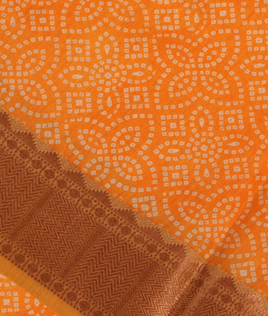 Yellow Tussar Printed Saree T274752-image