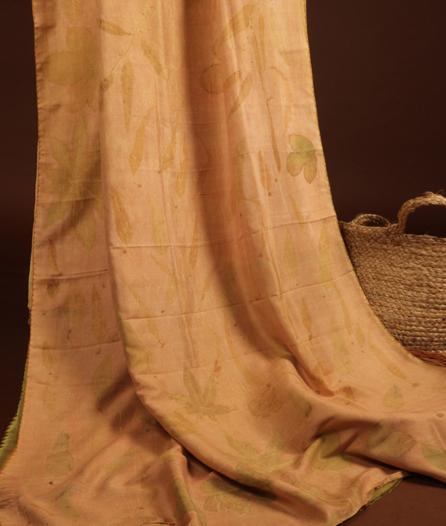 Beige Printed Silk Saree T289431-image
