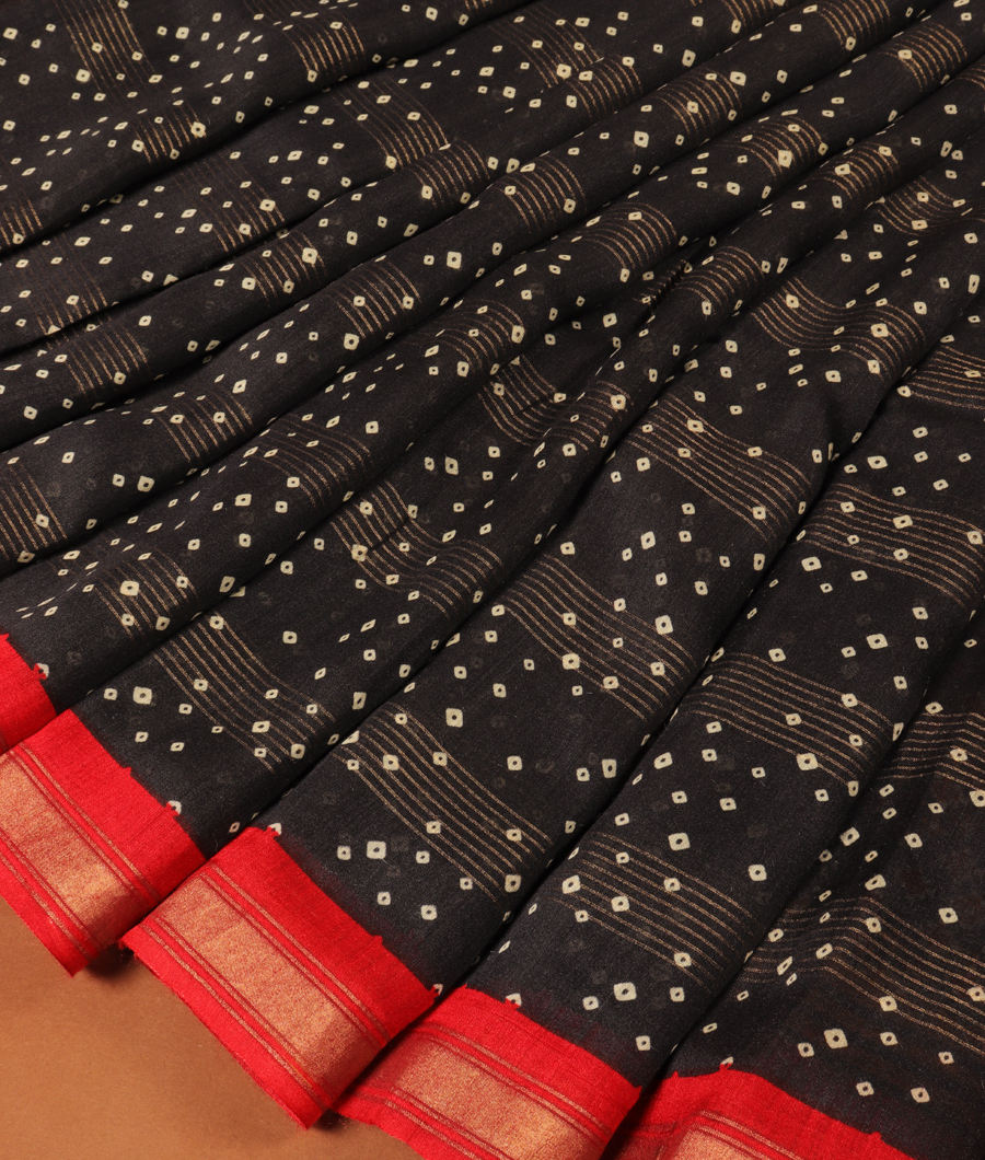 Black Soft Tussar Printed Saree T295810-image