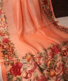 Peach Soft Tussar Printed Saree T2989822