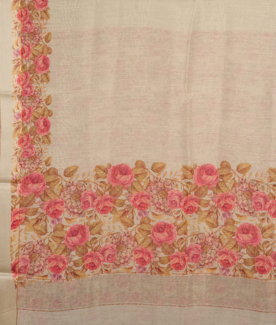 Grey Soft Tussar Printed Saree T2989904