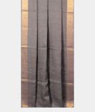 Grey Handwoven Linen Saree T2334692