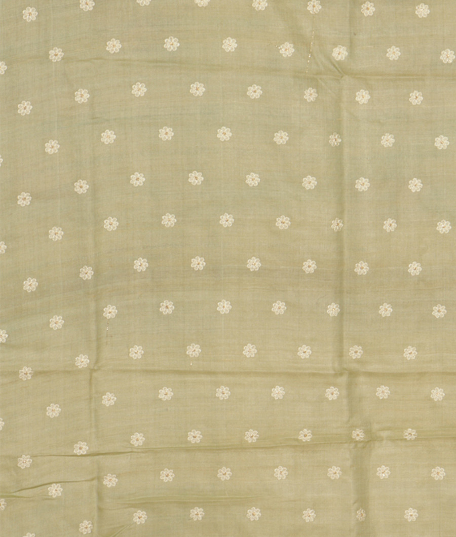 Green Tussar Printed Saree T2800503