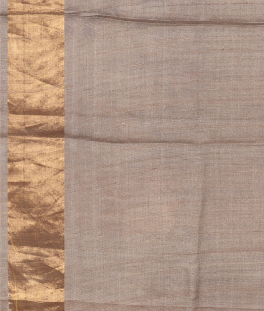 Grey Tussar Printed Saree T2832673