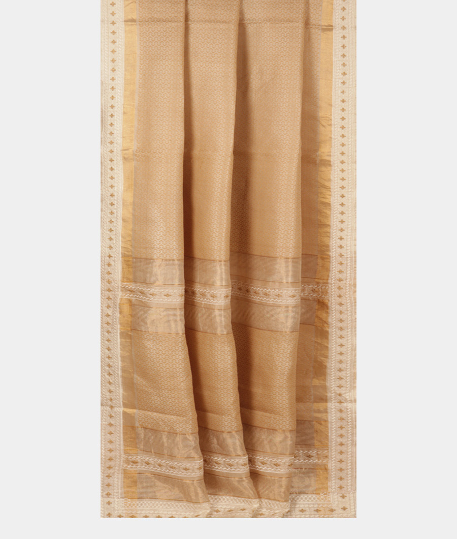 Beige Handwoven Tussar Saree T2819382