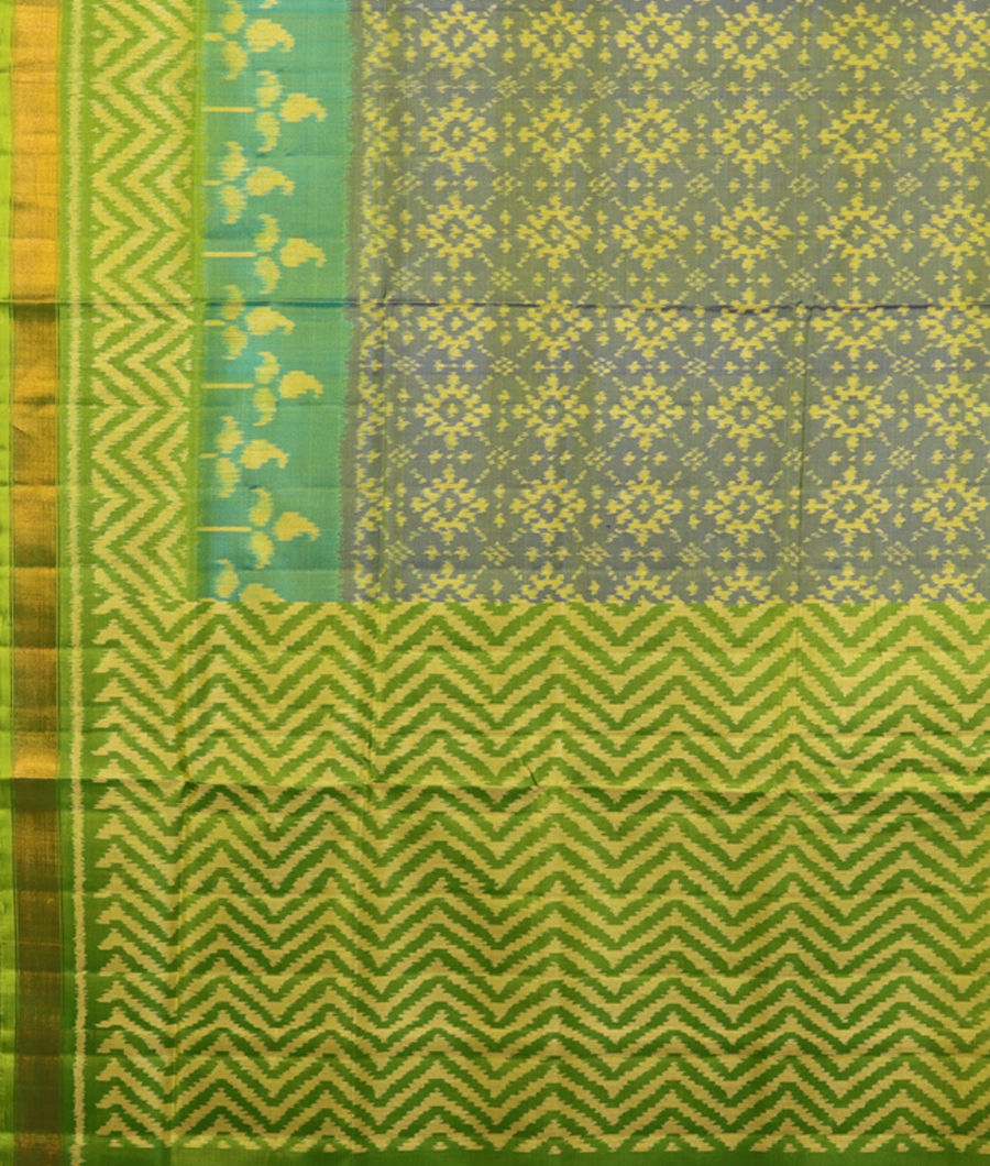 Greenish Blue Patola Silk Saree T2878714