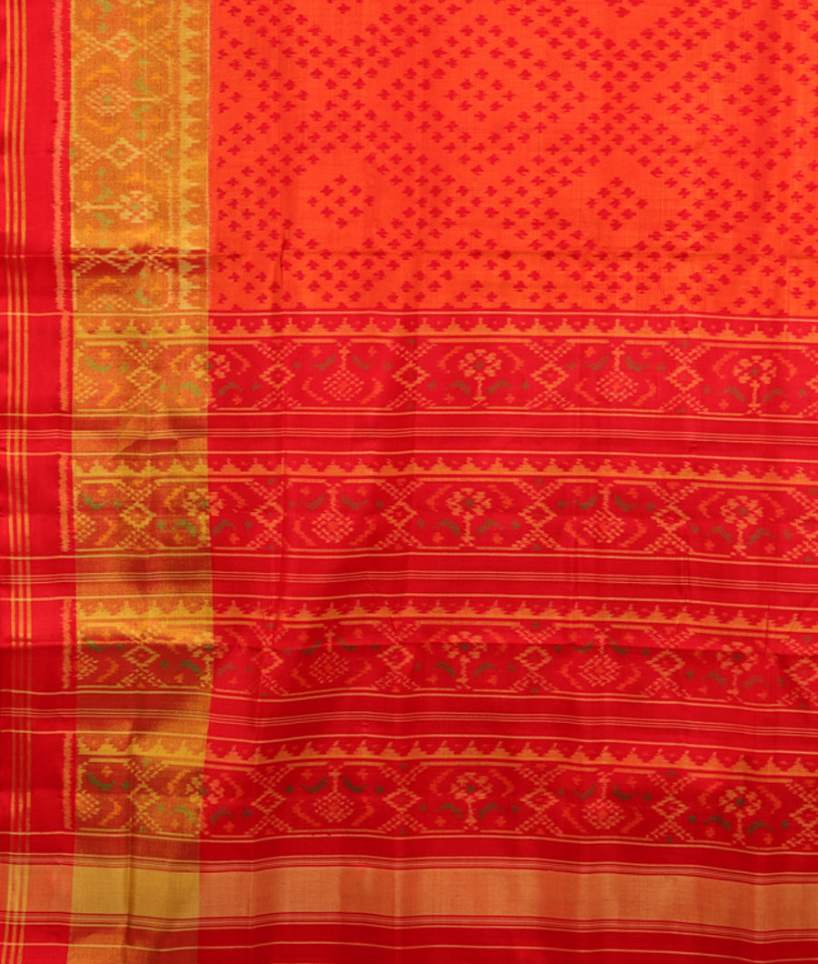 Orange Patola Silk Saree T2878704